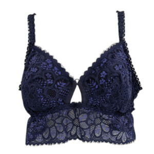 Aerie Coquette Blue Padded Lace Floral Bralette Size XL